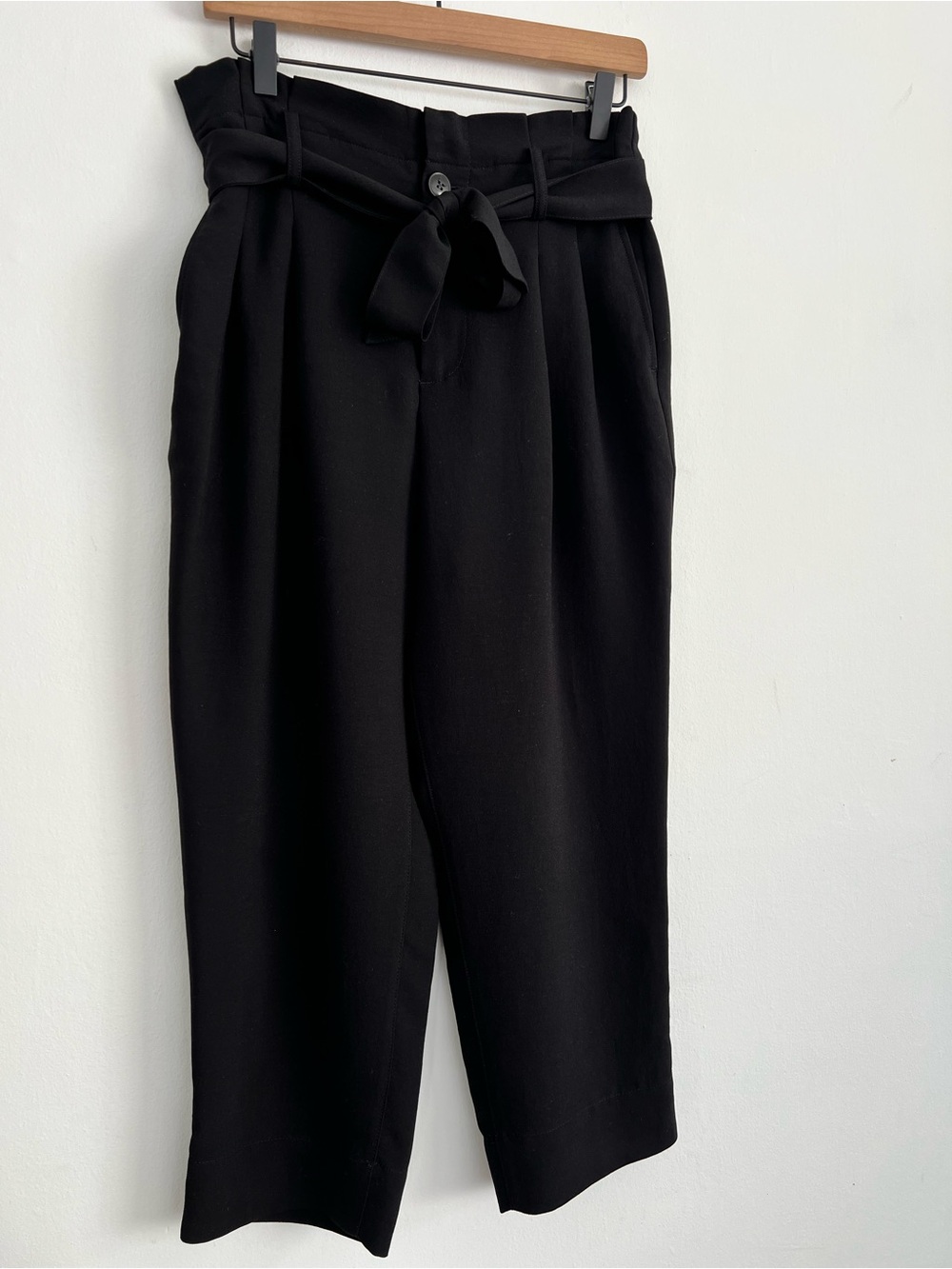 MADEWELL Black Paperbag Waist Tie Pants